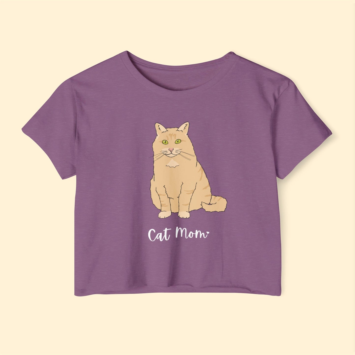 Cat Mom | Fluffy Orange Cat | Women's Festival Crop Top - Detezi Designs-15537636542913250663