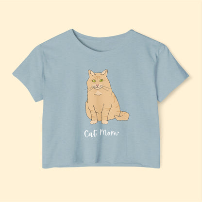 Cat Mom | Fluffy Orange Cat | Women's Festival Crop Top - Detezi Designs-26388062170232053035