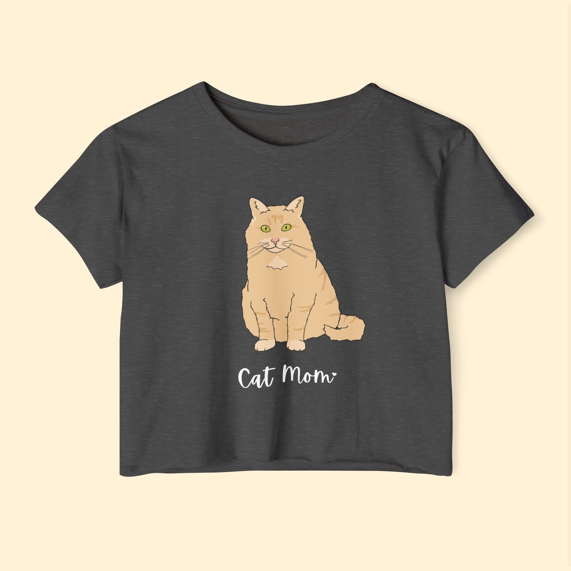 Cat Mom | Fluffy Orange Cat | Women's Festival Crop Top - Detezi Designs-32627805870890804442