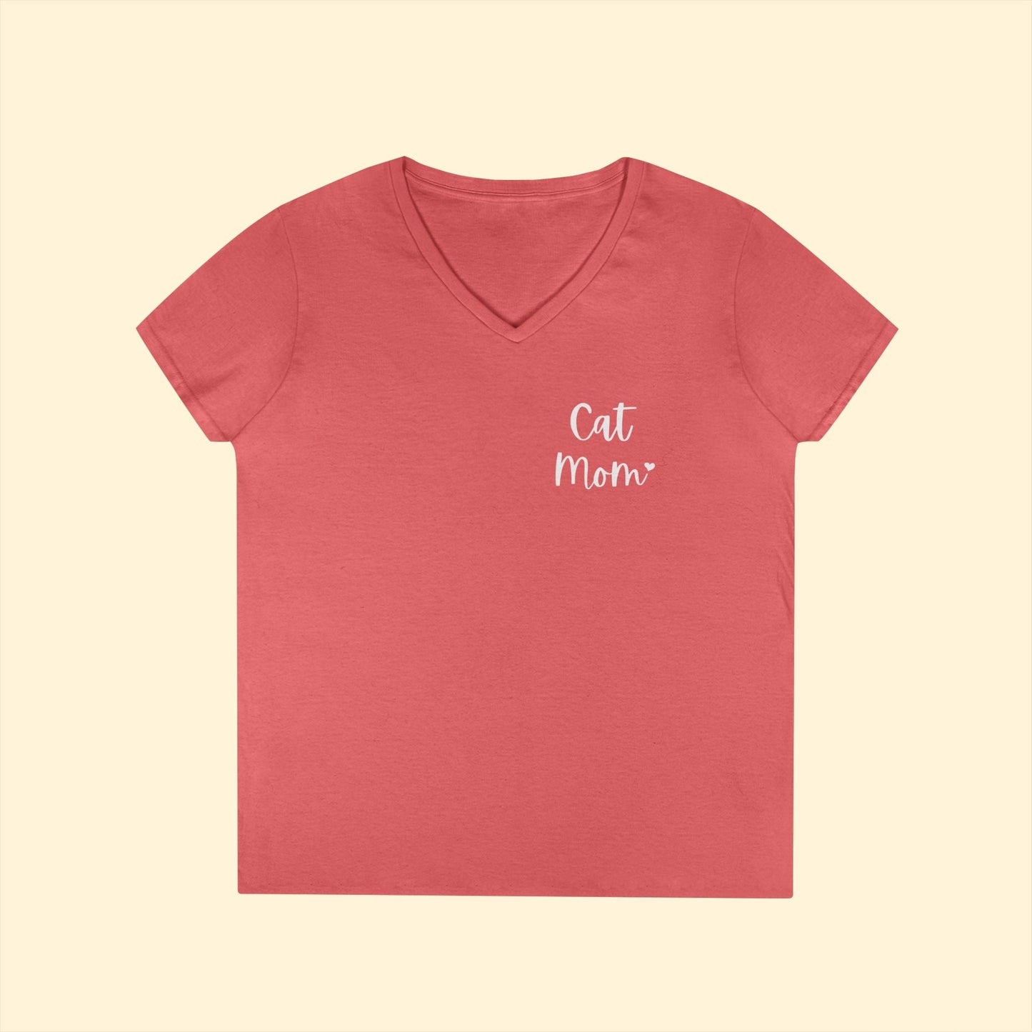 Cat Mom | Ladies' V - Neck T-Shirt - Detezi Designs - 12549569032063303547