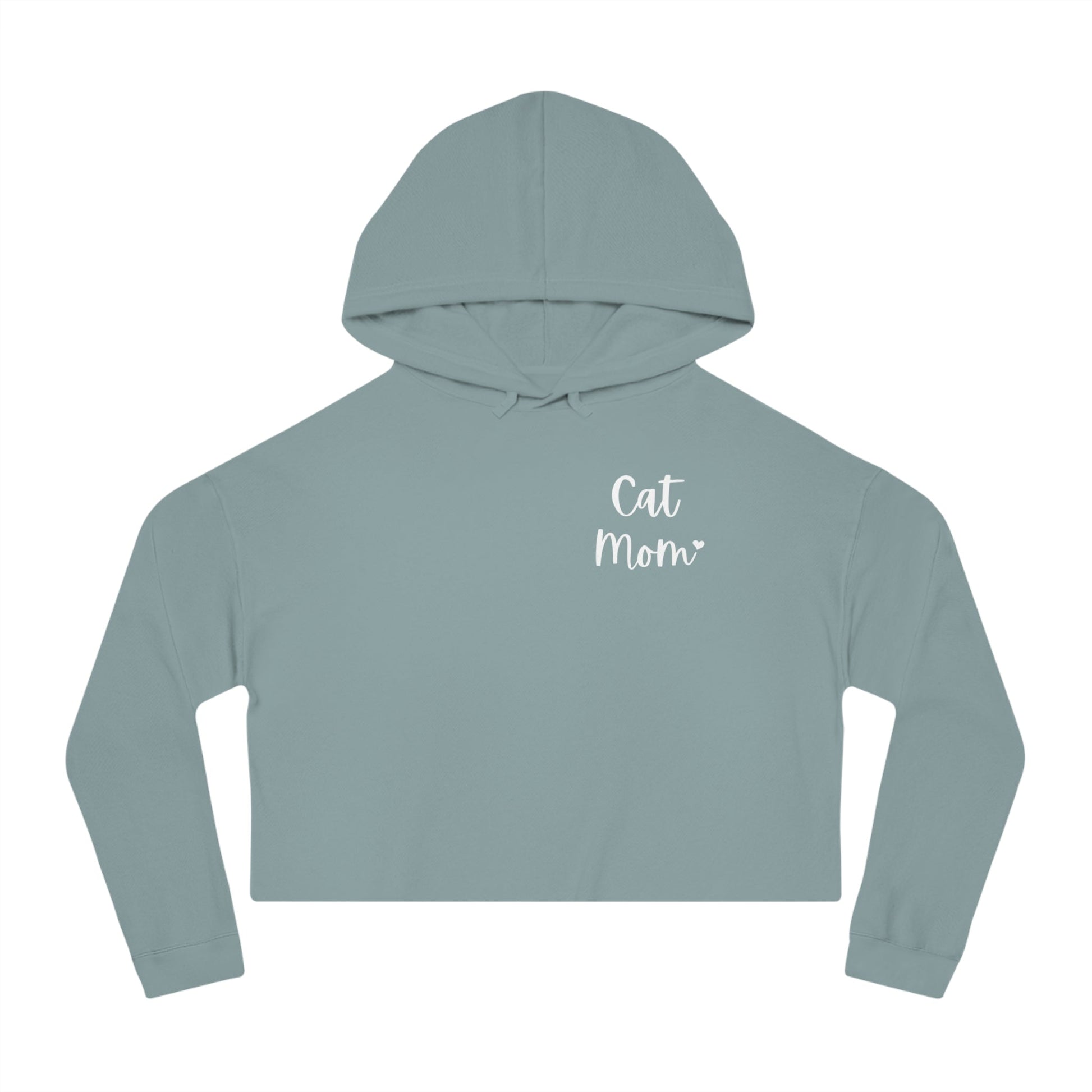 Cat Mom | Pocket Print | Cropped Hooded Sweatshirt - Detezi Designs - 27965389555572290153