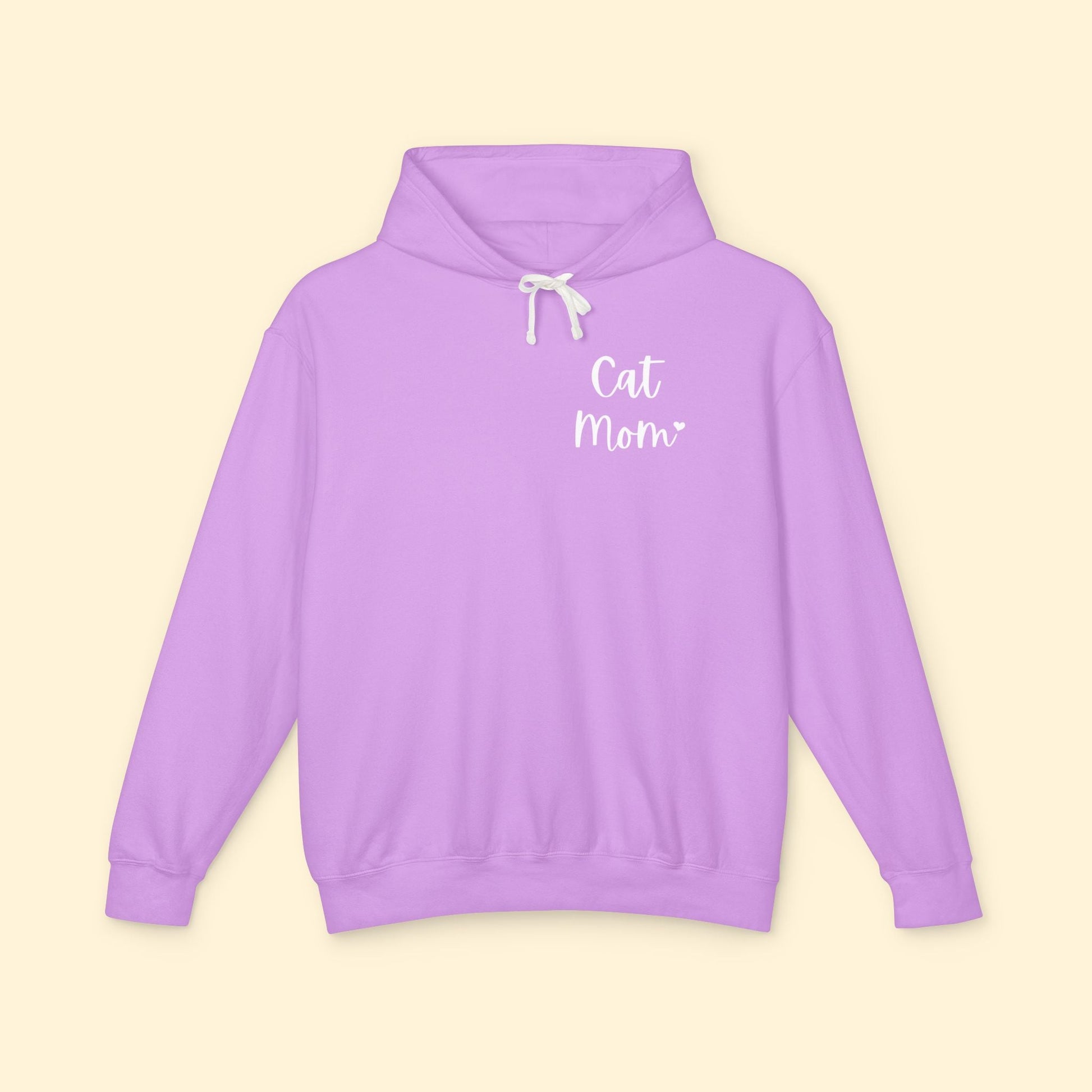 Cat Mom | Pocket Print | Lightweight Comfort Colors Hooded Sweatshirt - Detezi Designs - 21955871500798209696