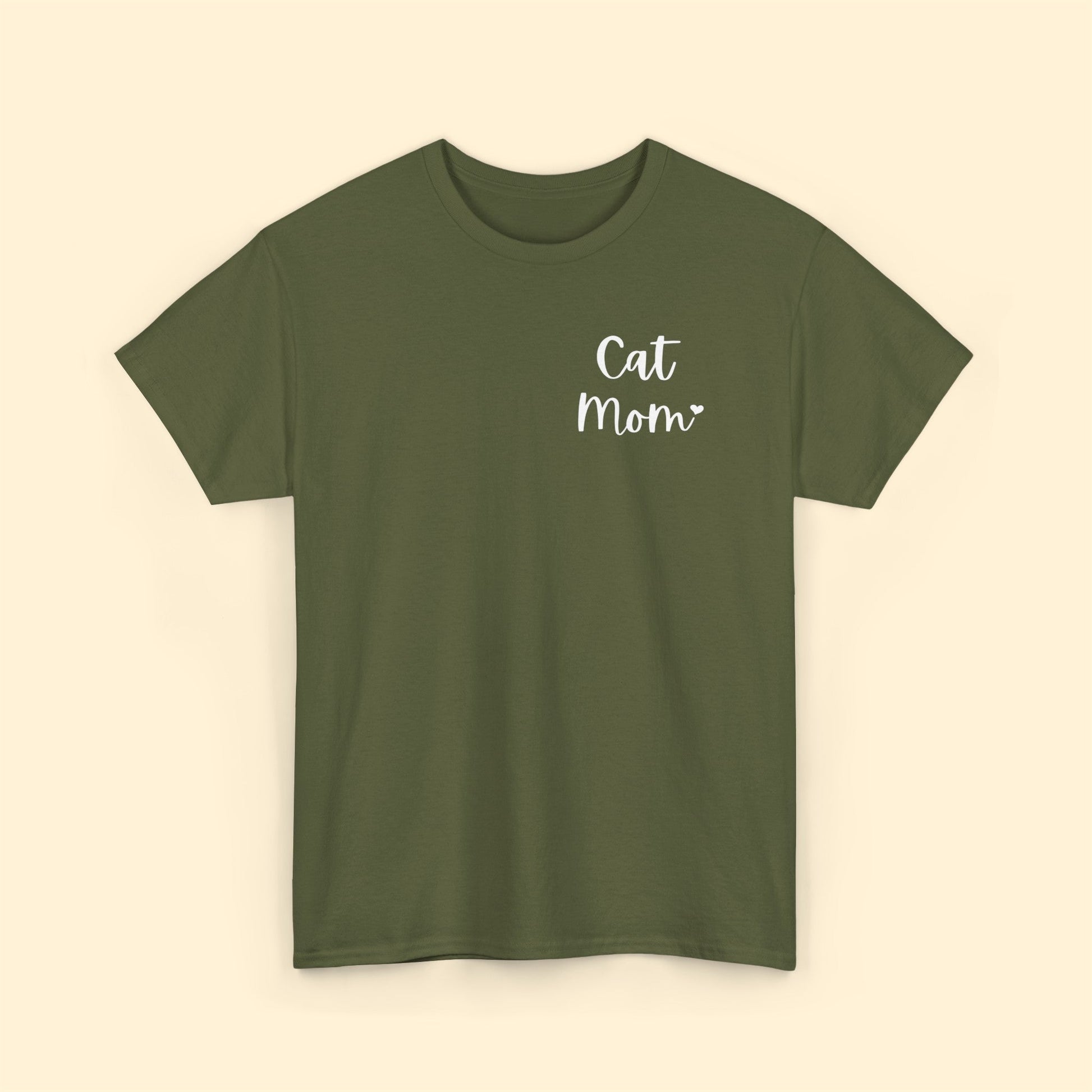 Cat Mom | Pocket Print | Unisex T-shirt - Detezi Designs-23237864056138015817