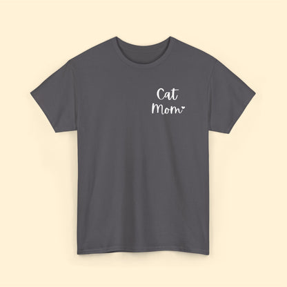 Cat Mom | Pocket Print | Unisex T-shirt - Detezi Designs-47520338572985319003