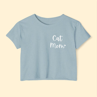 Cat Mom | Pocket Print | Women's Festival Crop Top - Detezi Designs-22220052336967761641