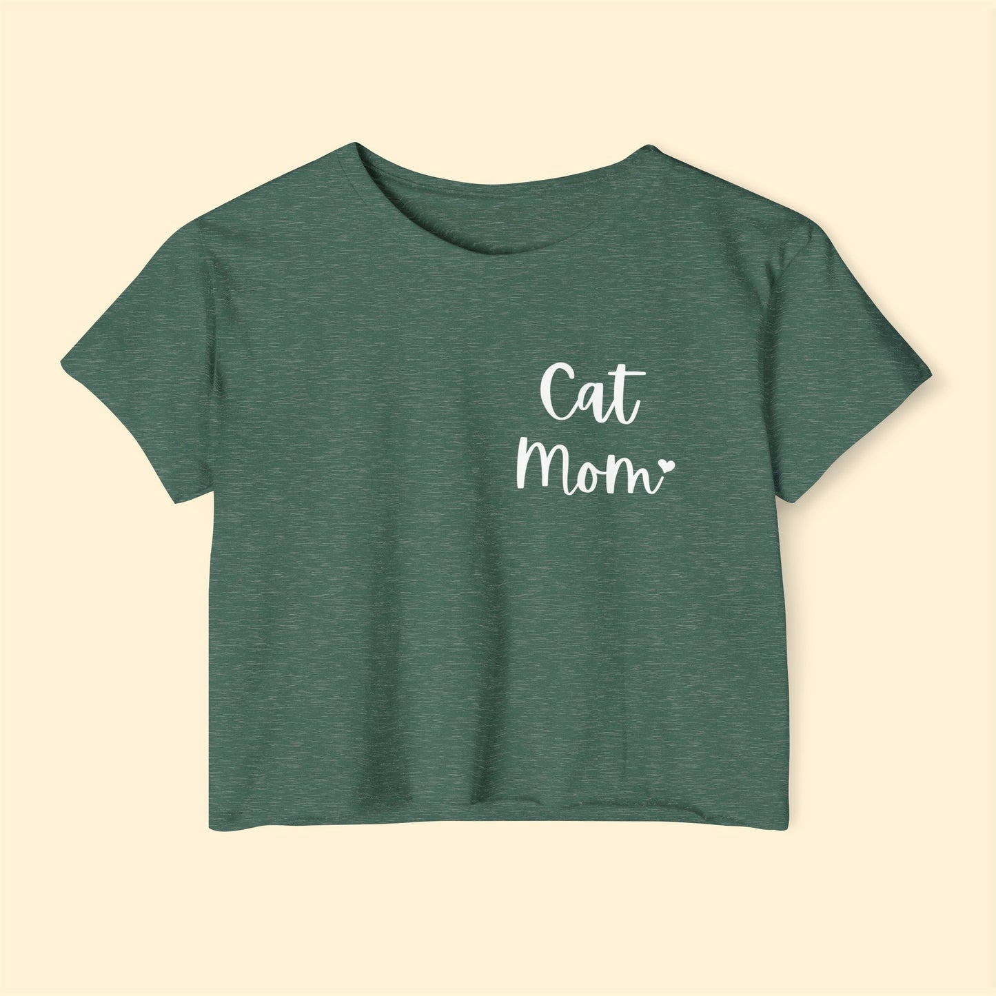 Cat Mom | Pocket Print | Women's Festival Crop Top - Detezi Designs-27009229424337829971