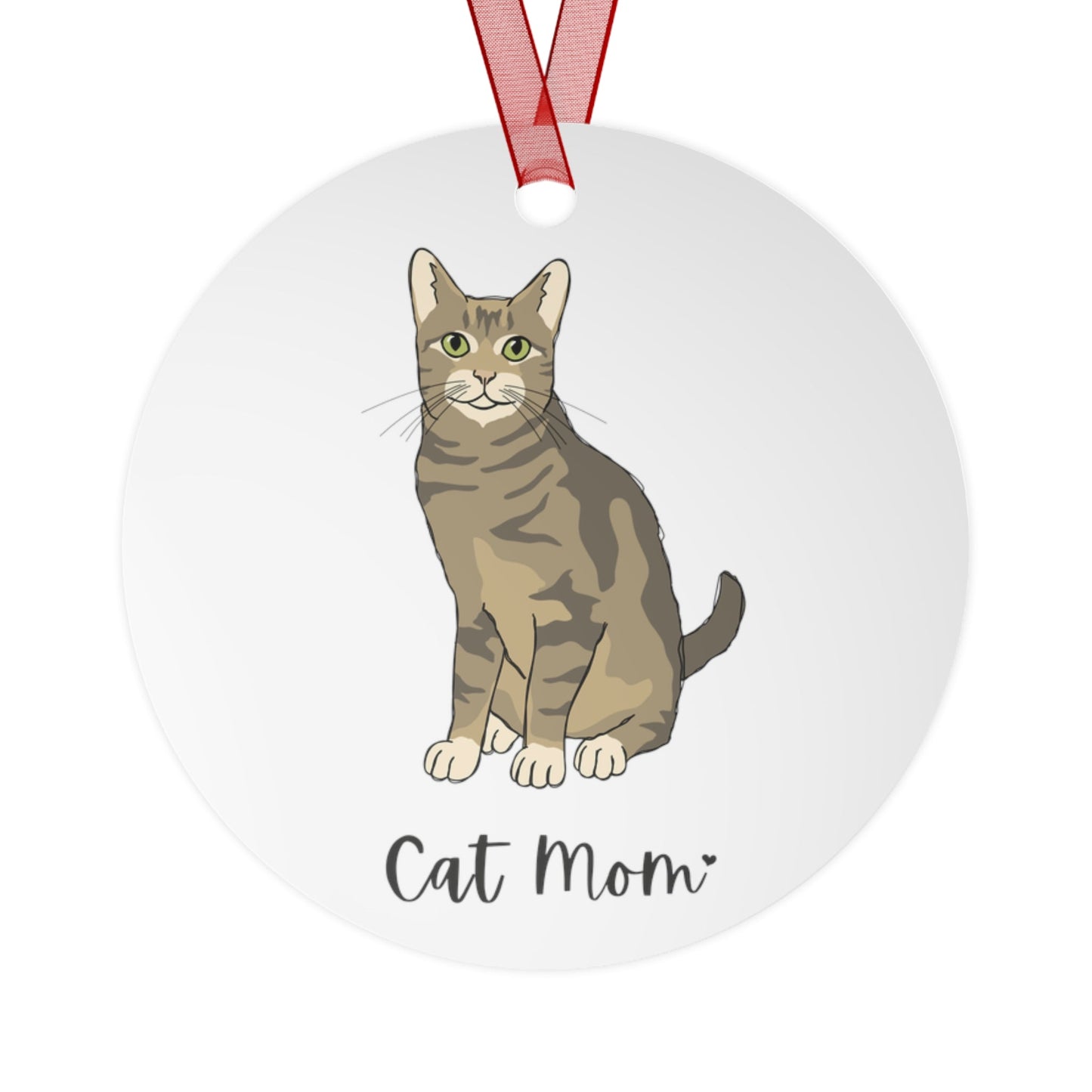 Cat Mom | Tabby Cat | Holiday Ornament - Detezi Designs - 25127506883047833394