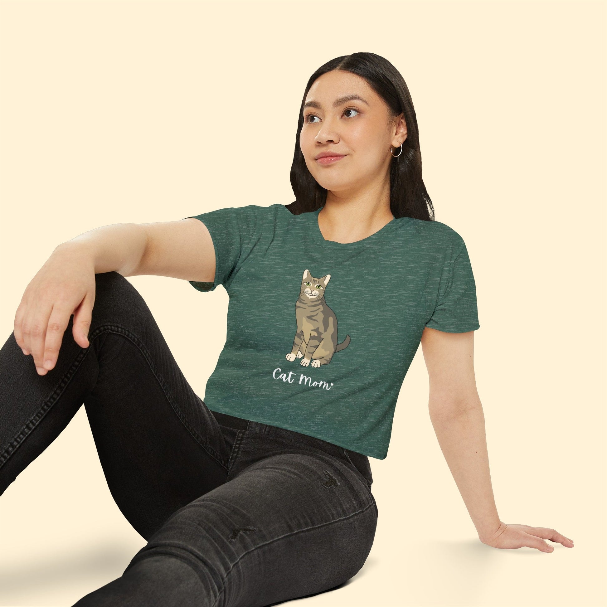 Cat Mom | Tabby Cat | Women's Festival Crop Top - Detezi Designs-18269691418901493659