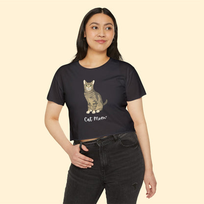 Cat Mom | Tabby Cat | Women's Festival Crop Top - Detezi Designs-18269691418901493659