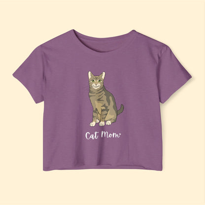 Cat Mom | Tabby Cat | Women's Festival Crop Top - Detezi Designs-31522622973469074243