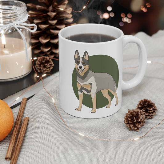 Ceramic Mug | Australian Cattle Dog | Blue Heeler | 11oz - Detezi Designs - 15742266926011943511
