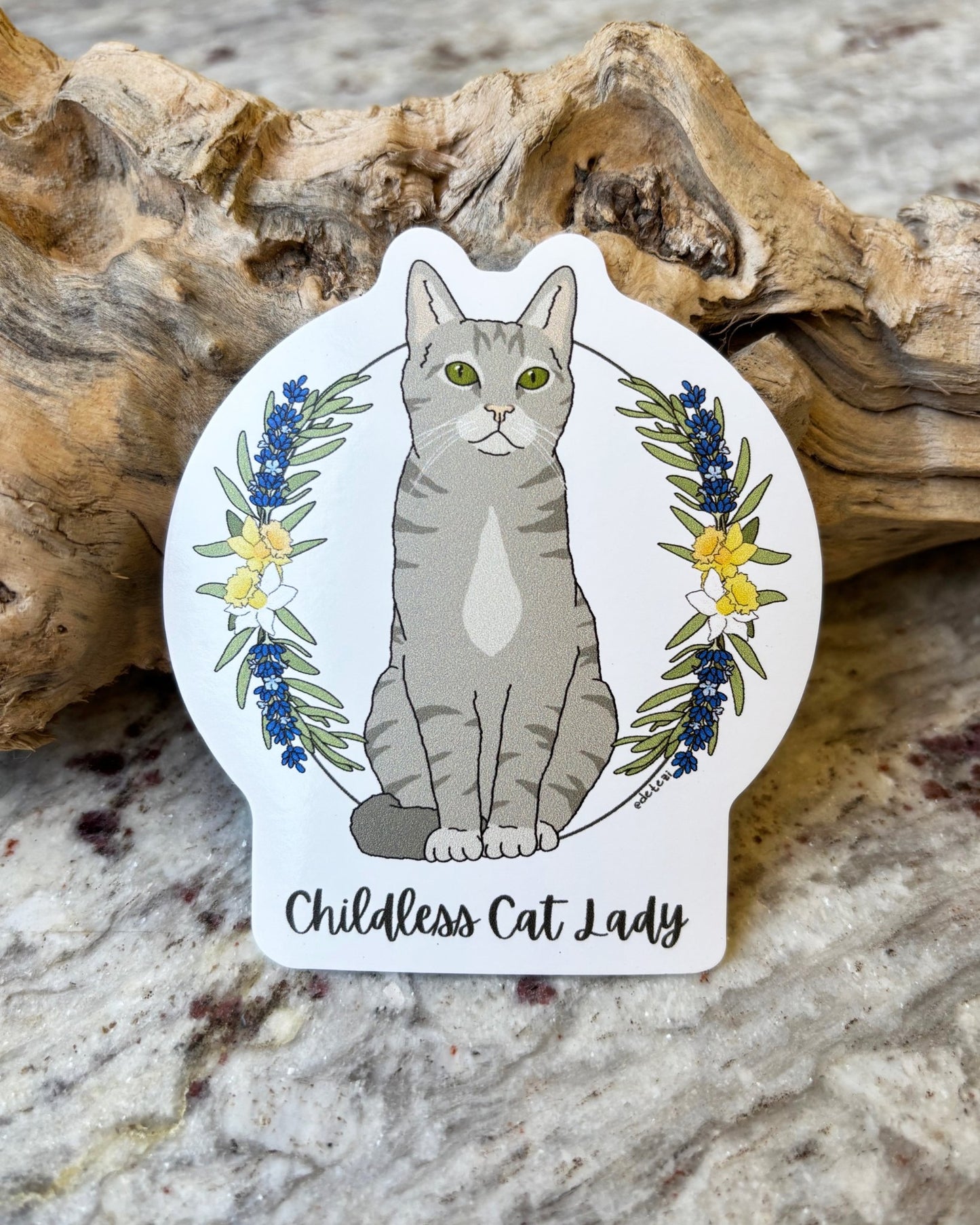 Childless Cat Lady | 3" Vinyl Sticker - Detezi Designs - 