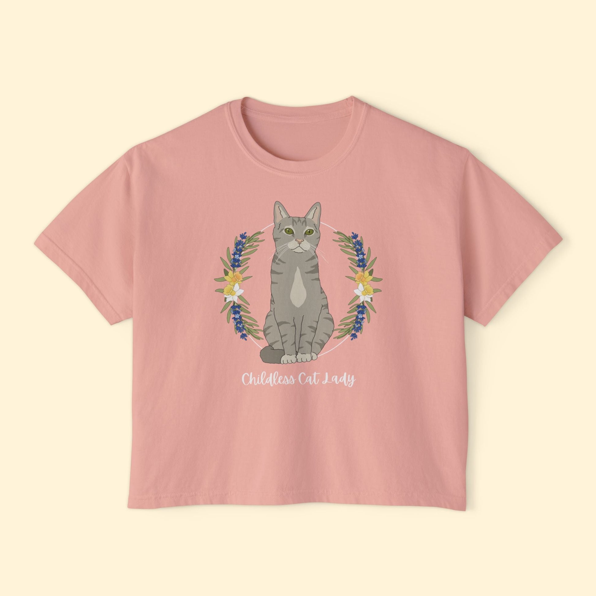 Childless Cat Lady | Comfort Colors Boxy Tee - Detezi Designs - 24195263863375679442
