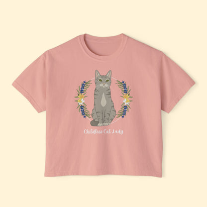 Childless Cat Lady | Comfort Colors Boxy Tee - Detezi Designs - 24195263863375679442
