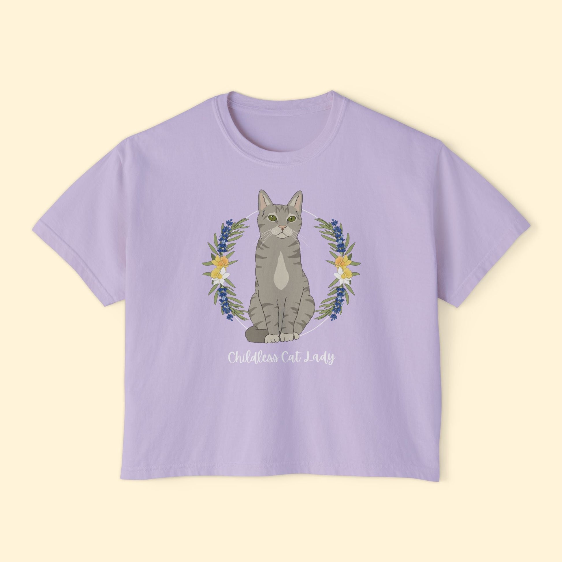 Childless Cat Lady | Comfort Colors Boxy Tee - Detezi Designs - 32024151439490685377