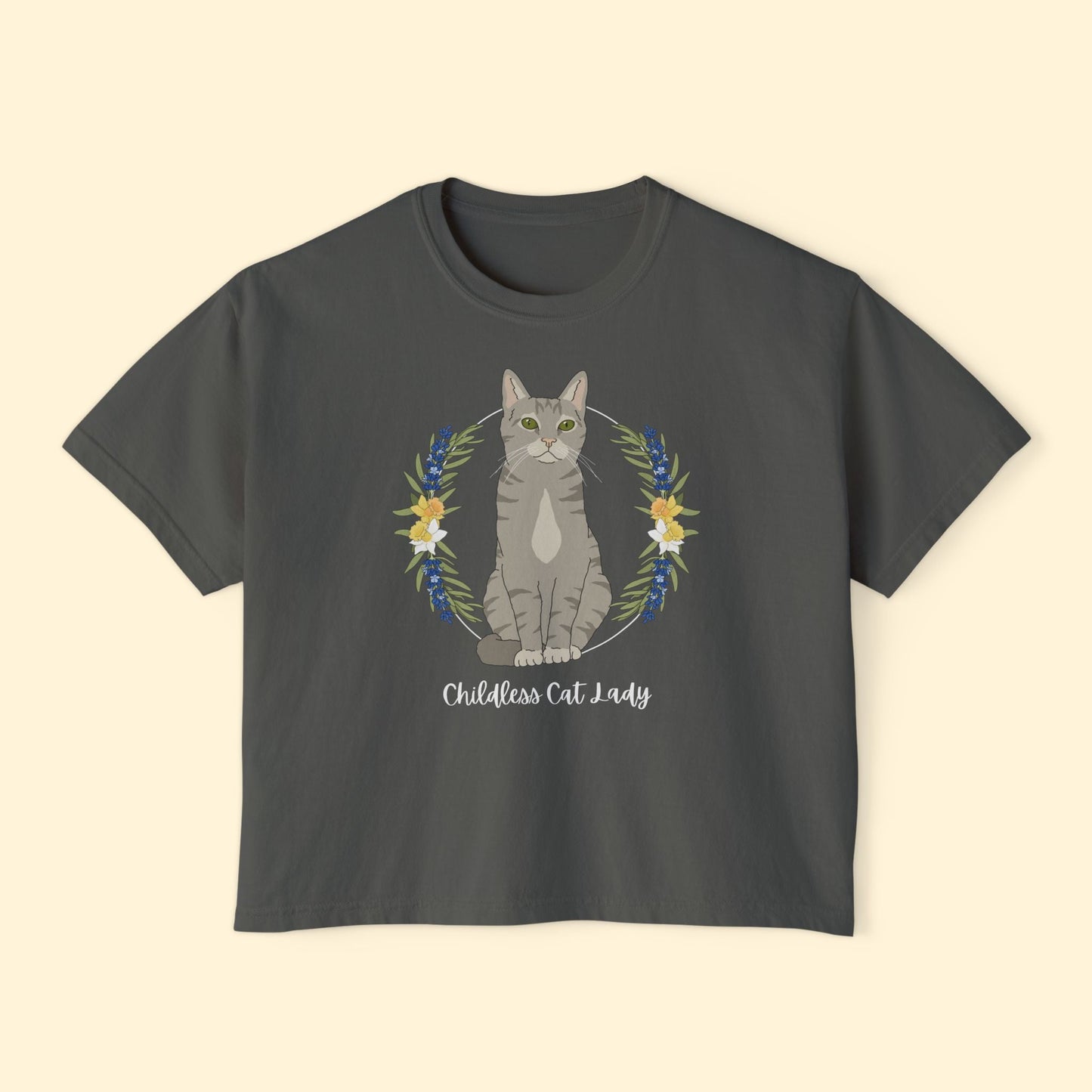 Childless Cat Lady | Comfort Colors Boxy Tee - Detezi Designs - 81251179494499752299