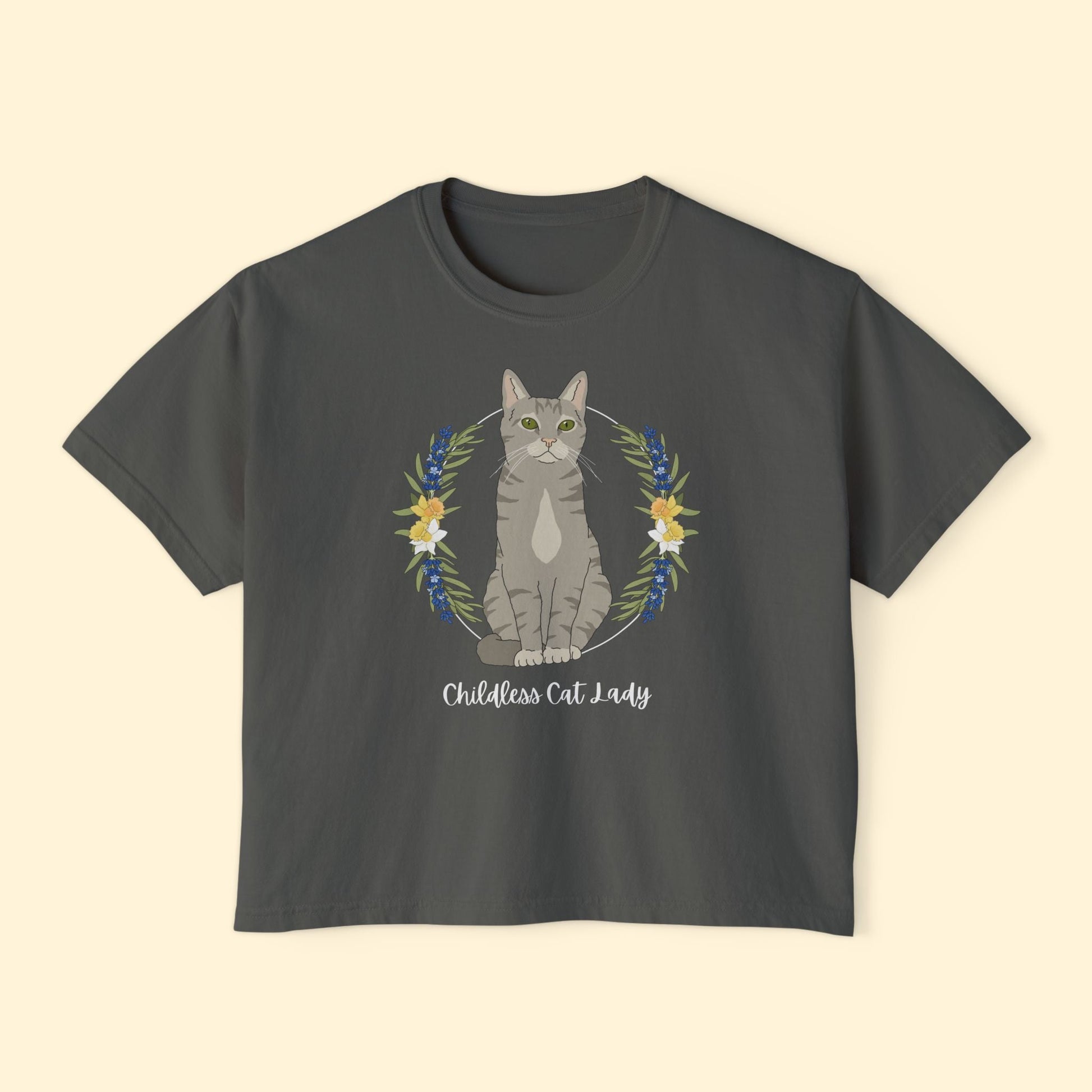 Childless Cat Lady | Comfort Colors Boxy Tee - Detezi Designs - 81251179494499752299