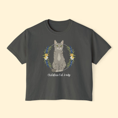 Childless Cat Lady | Comfort Colors Boxy Tee - Detezi Designs - 81251179494499752299
