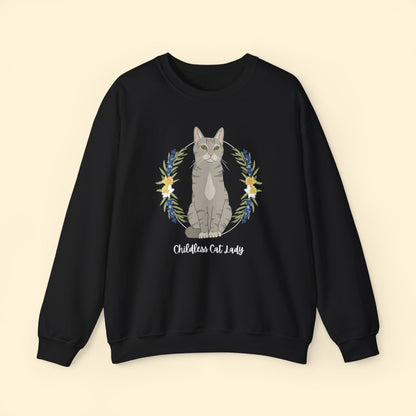 Childless Cat Lady | Crewneck Sweatshirt - Detezi Designs - 20323373519557347202