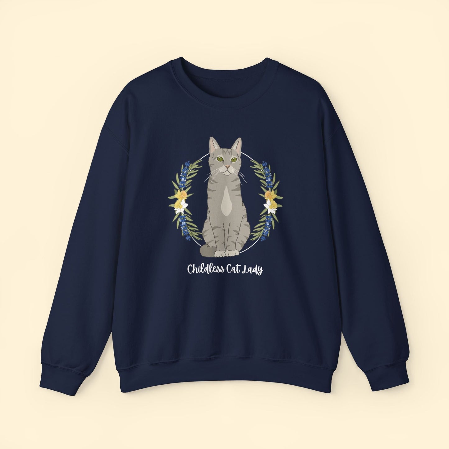 Childless Cat Lady | Crewneck Sweatshirt - Detezi Designs - 25791932291190570710