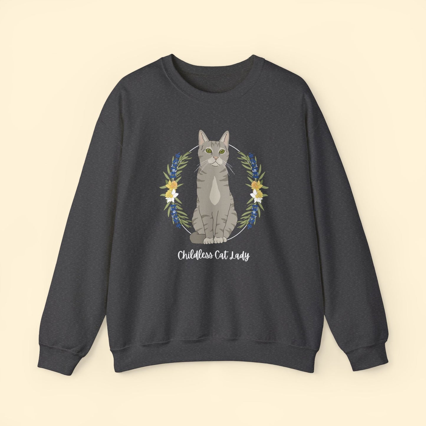 Childless Cat Lady | Crewneck Sweatshirt - Detezi Designs - 25950931641295145528