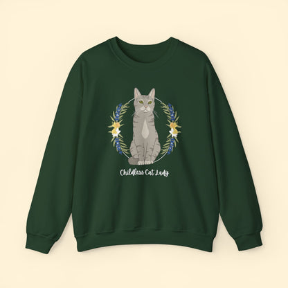 Childless Cat Lady | Crewneck Sweatshirt - Detezi Designs - 51208110245964998241