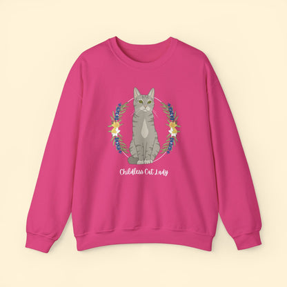 Childless Cat Lady | Crewneck Sweatshirt - Detezi Designs - 99660027116764120421