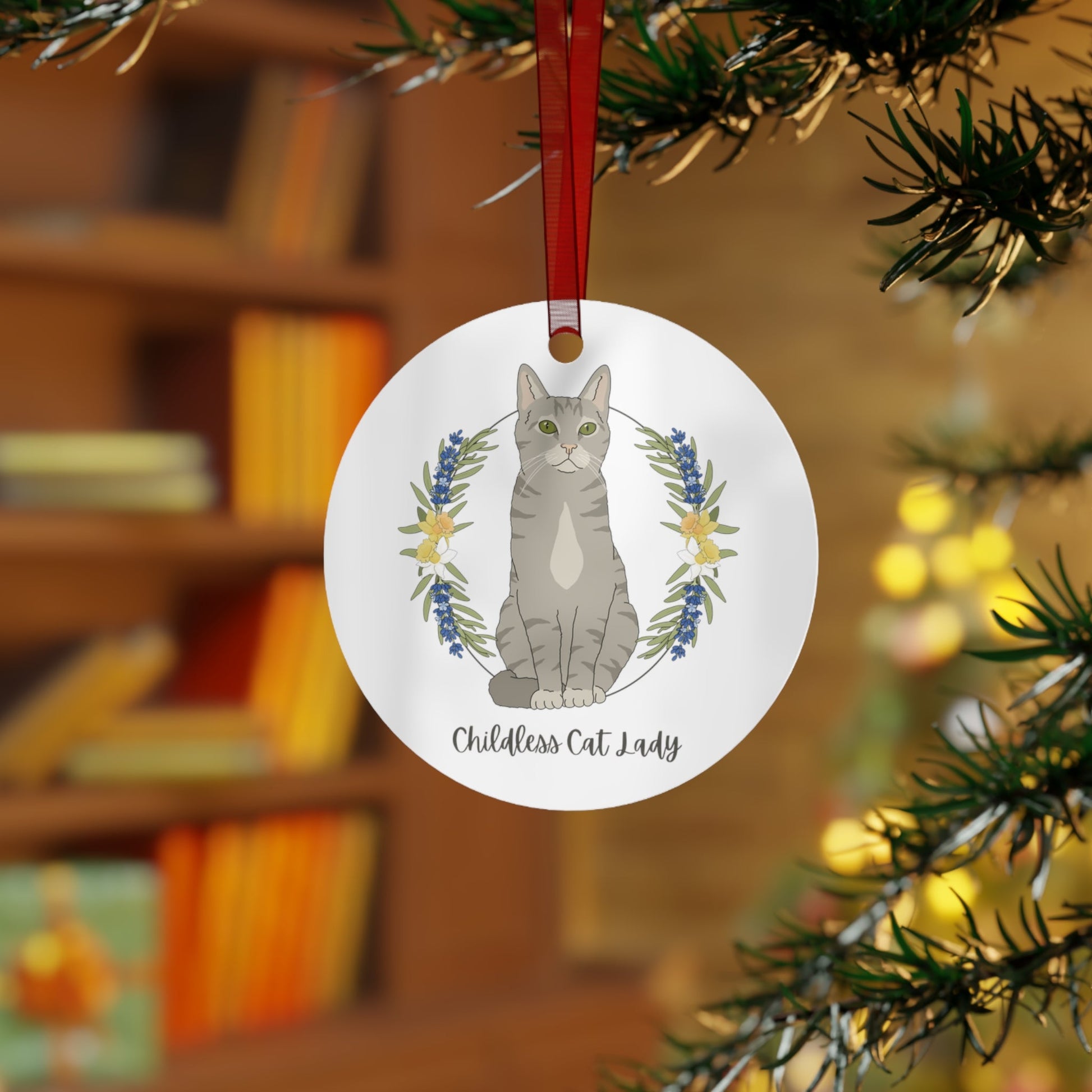 Childless Cat Lady | Holiday Ornament - Detezi Designs - 14232751757558023697