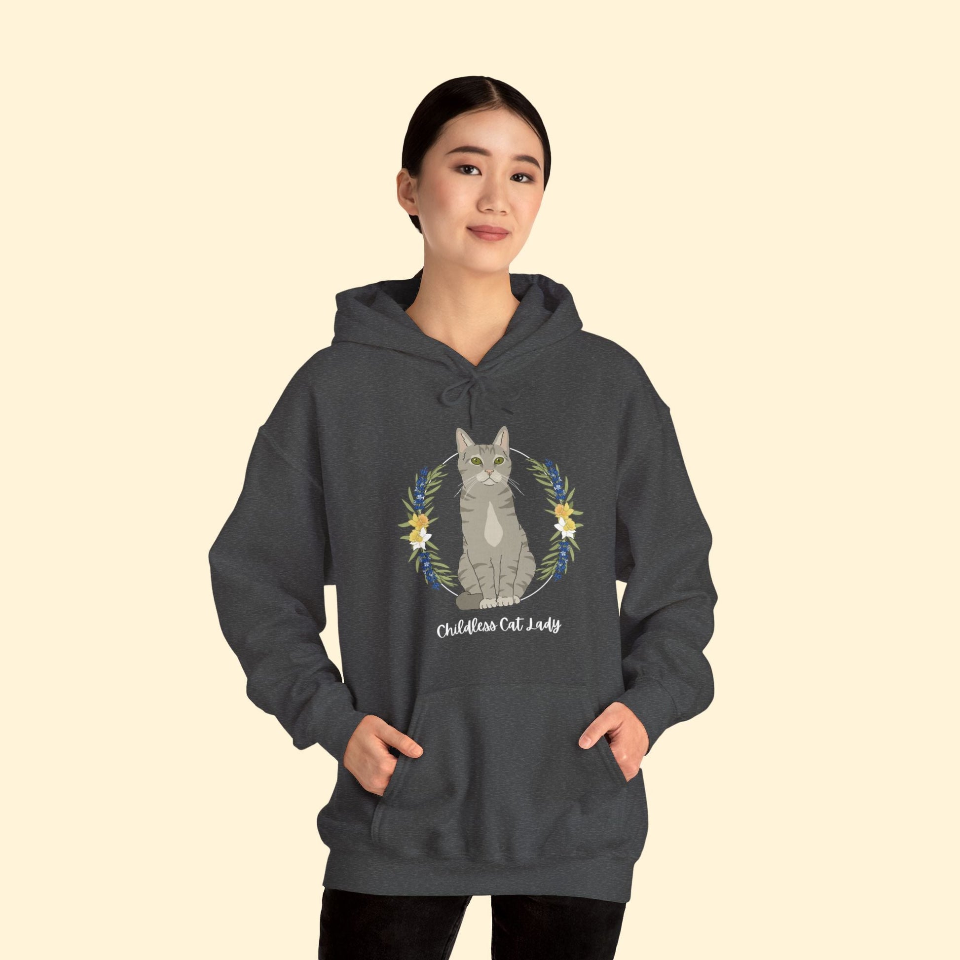 Childless Cat Lady | Hooded Sweatshirt - Detezi Designs - 29487856453048037627