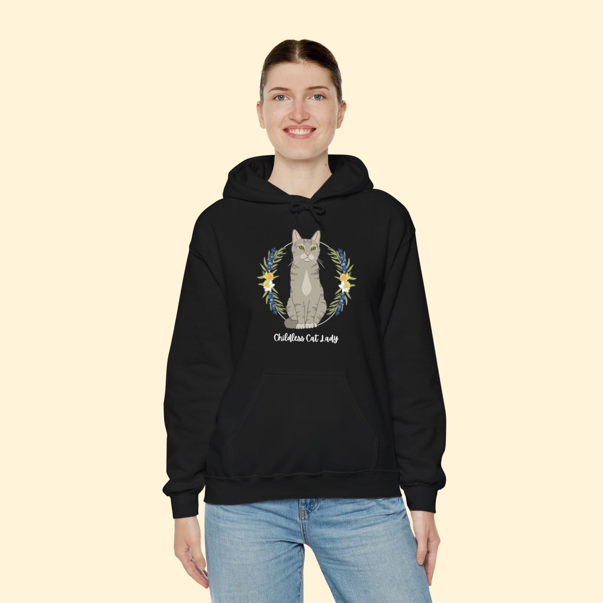 Childless Cat Lady | Hooded Sweatshirt - Detezi Designs - 29487856453048037627