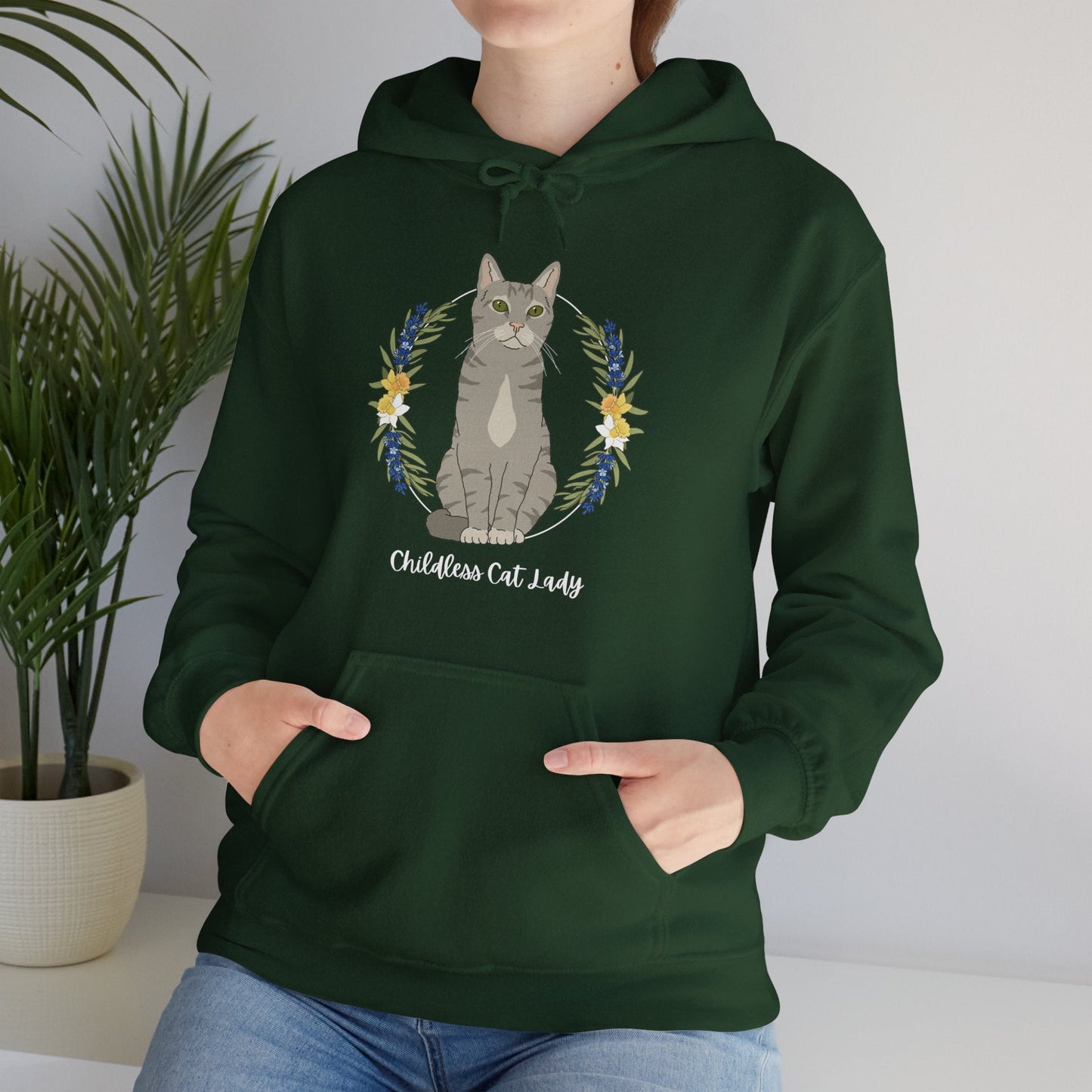 Childless Cat Lady | Hooded Sweatshirt - Detezi Designs - 30638810979876804933