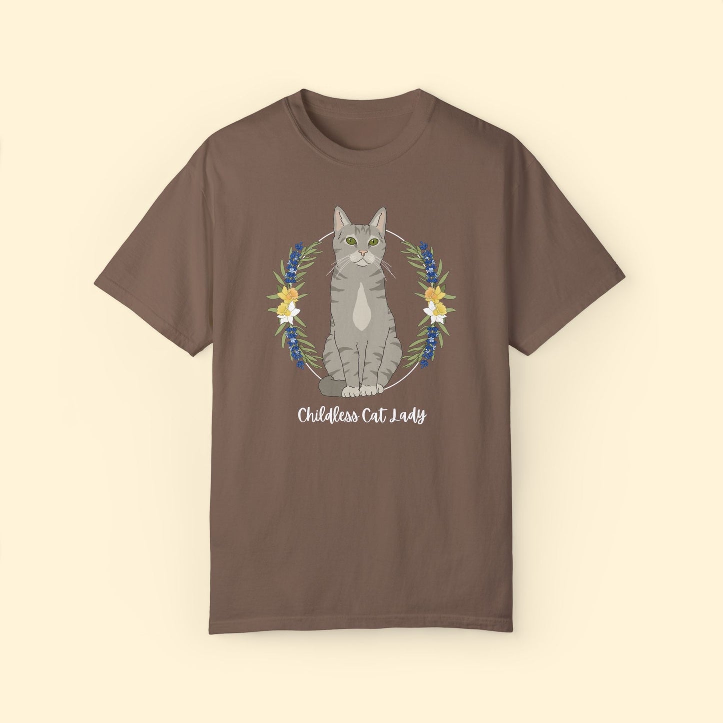 Childless Cat Lady | Pocket Print | Comfort Colors Unisex T - shirt - Detezi Designs - 19283470716506269712