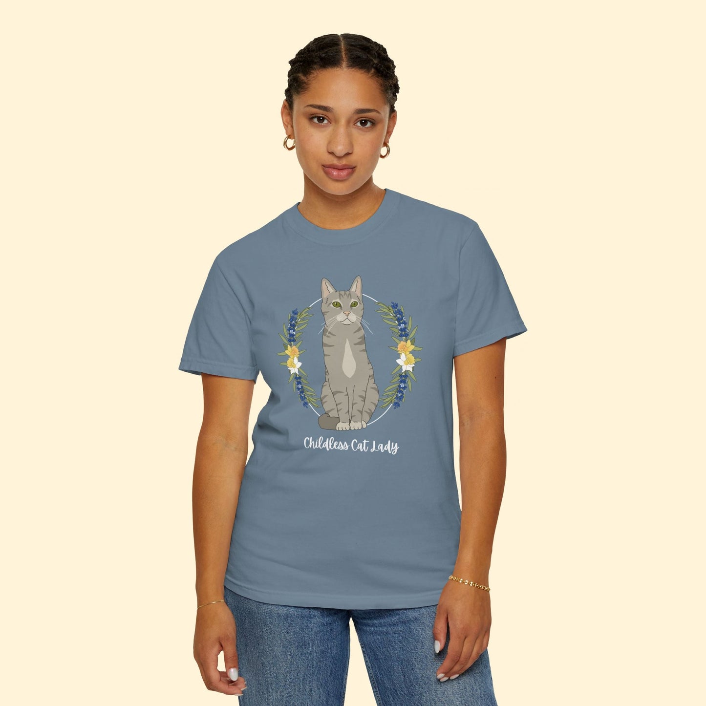 Childless Cat Lady | Pocket Print | Comfort Colors Unisex T - shirt - Detezi Designs - 19283470716506269712