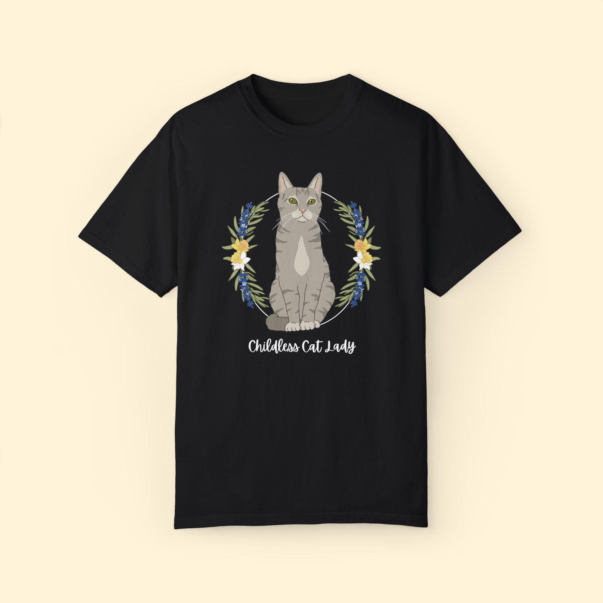 Childless Cat Lady | Pocket Print | Comfort Colors Unisex T - shirt - Detezi Designs - 21759170492016932667