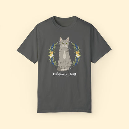 Childless Cat Lady | Pocket Print | Comfort Colors Unisex T - shirt - Detezi Designs - 65900902364907279053