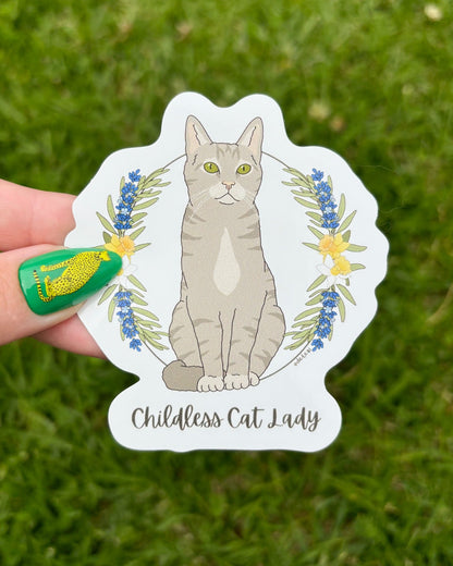 Childless Cat Lady | Vinyl Sticker - Detezi Designs-