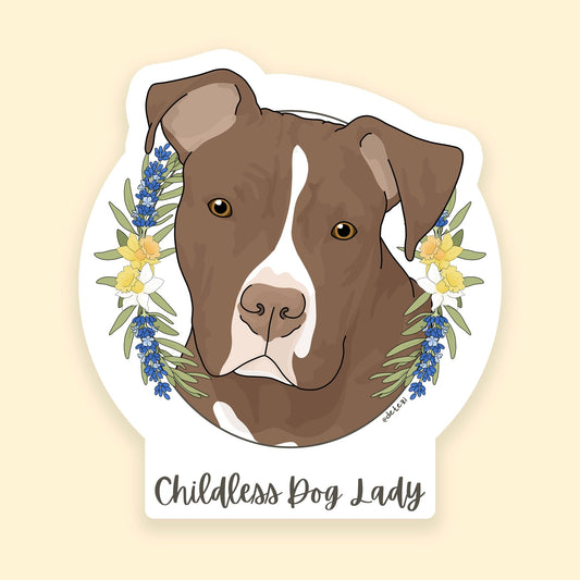 Childless Dog Lady | 3" Vinyl Sticker - Detezi Designs - 