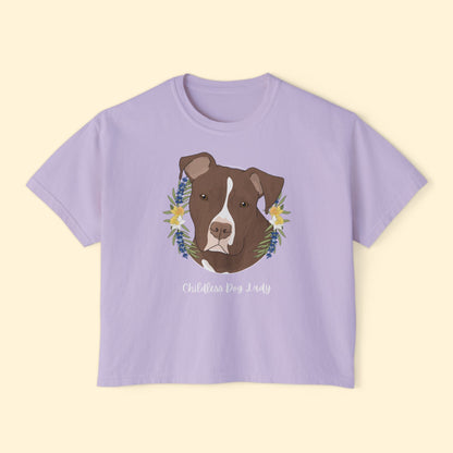 Childless Dog Lady | Comfort Colors Boxy Tee - Detezi Designs - 13652183931813784689