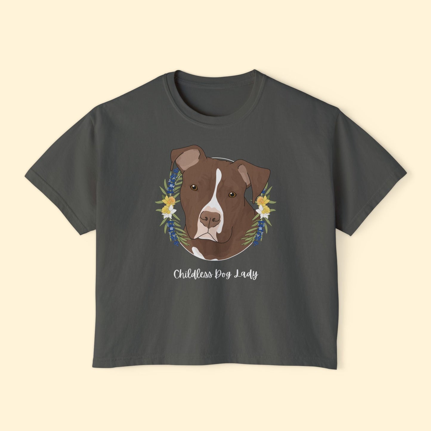 Childless Dog Lady | Comfort Colors Boxy Tee - Detezi Designs - 14064874160327595003