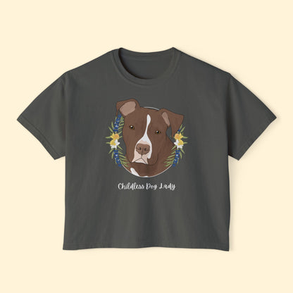 Childless Dog Lady | Comfort Colors Boxy Tee - Detezi Designs - 14064874160327595003