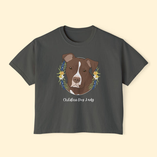 Childless Dog Lady | Comfort Colors Boxy Tee - Detezi Designs - 14064874160327595003
