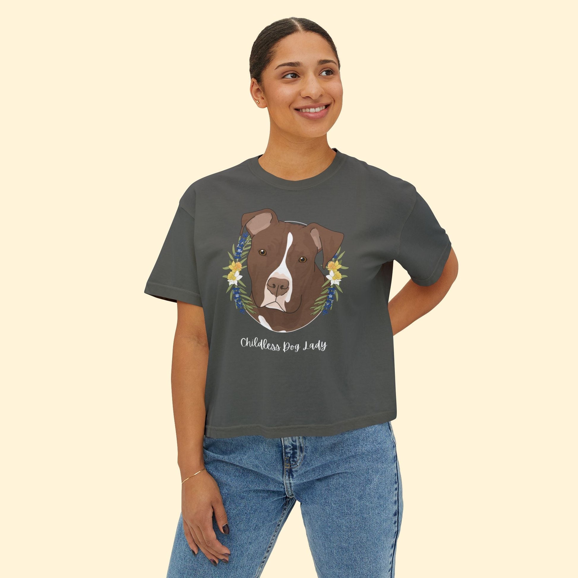Childless Dog Lady | Comfort Colors Boxy Tee - Detezi Designs - 14064874160327595003