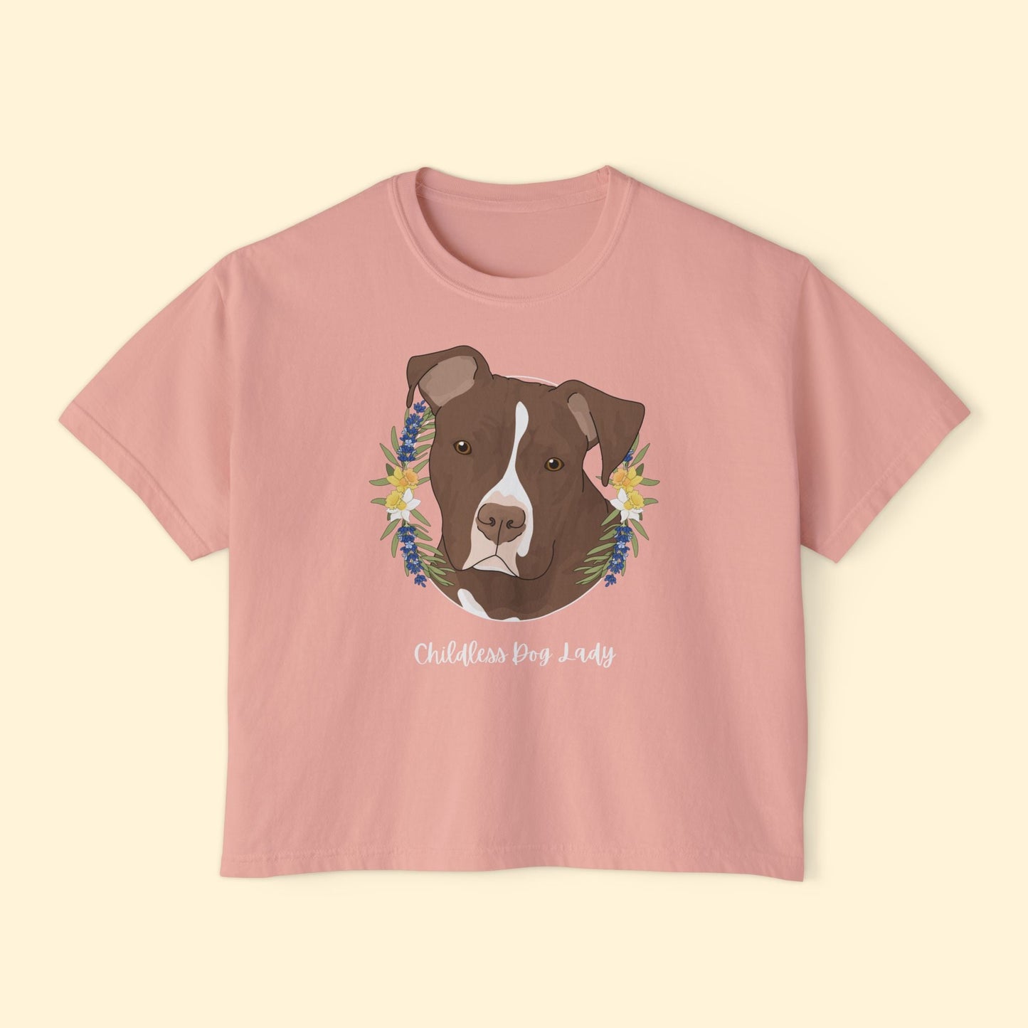 Childless Dog Lady | Comfort Colors Boxy Tee - Detezi Designs - 27526896487076868516