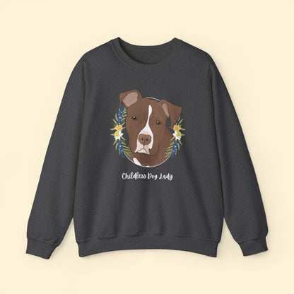 Childless Dog Lady | Crewneck Sweatshirt - Detezi Designs - 11630246379829810453