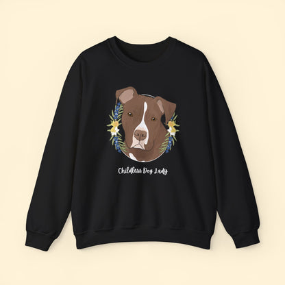 Childless Dog Lady | Crewneck Sweatshirt - Detezi Designs - 13145010436107239596