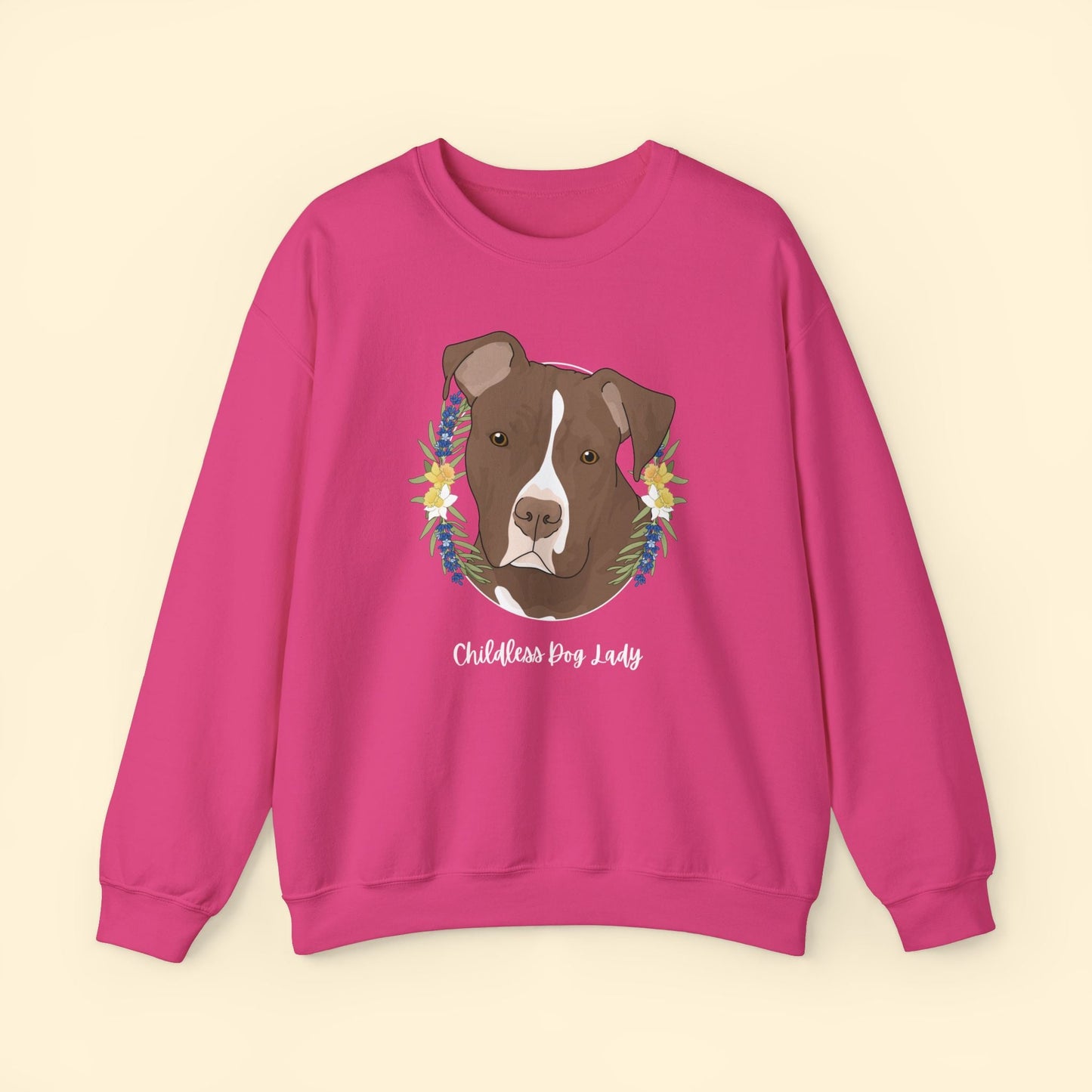 Childless Dog Lady | Crewneck Sweatshirt - Detezi Designs - 21596995343179767705