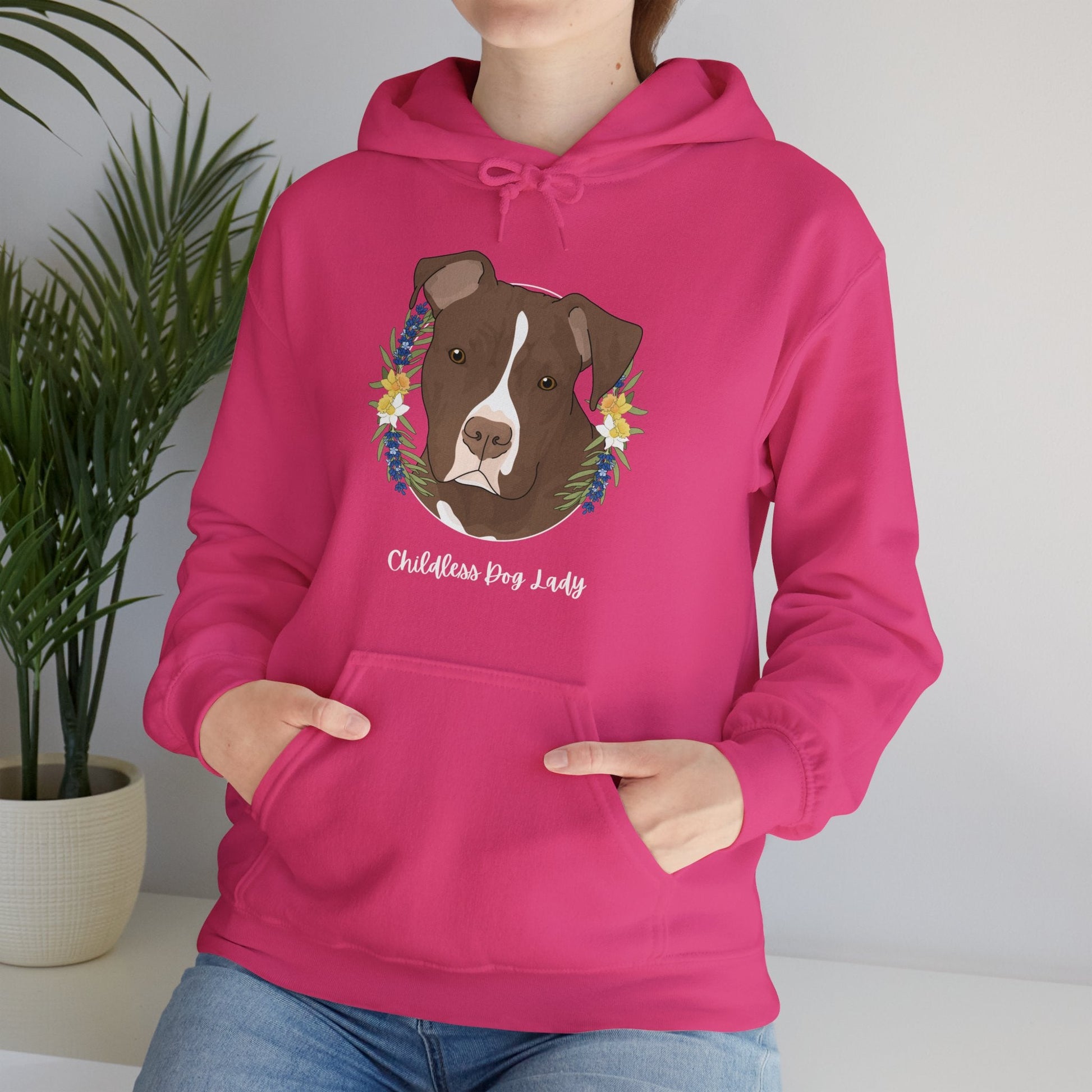 Childless Dog Lady | Hooded Sweatshirt - Detezi Designs - 29901495355539560343