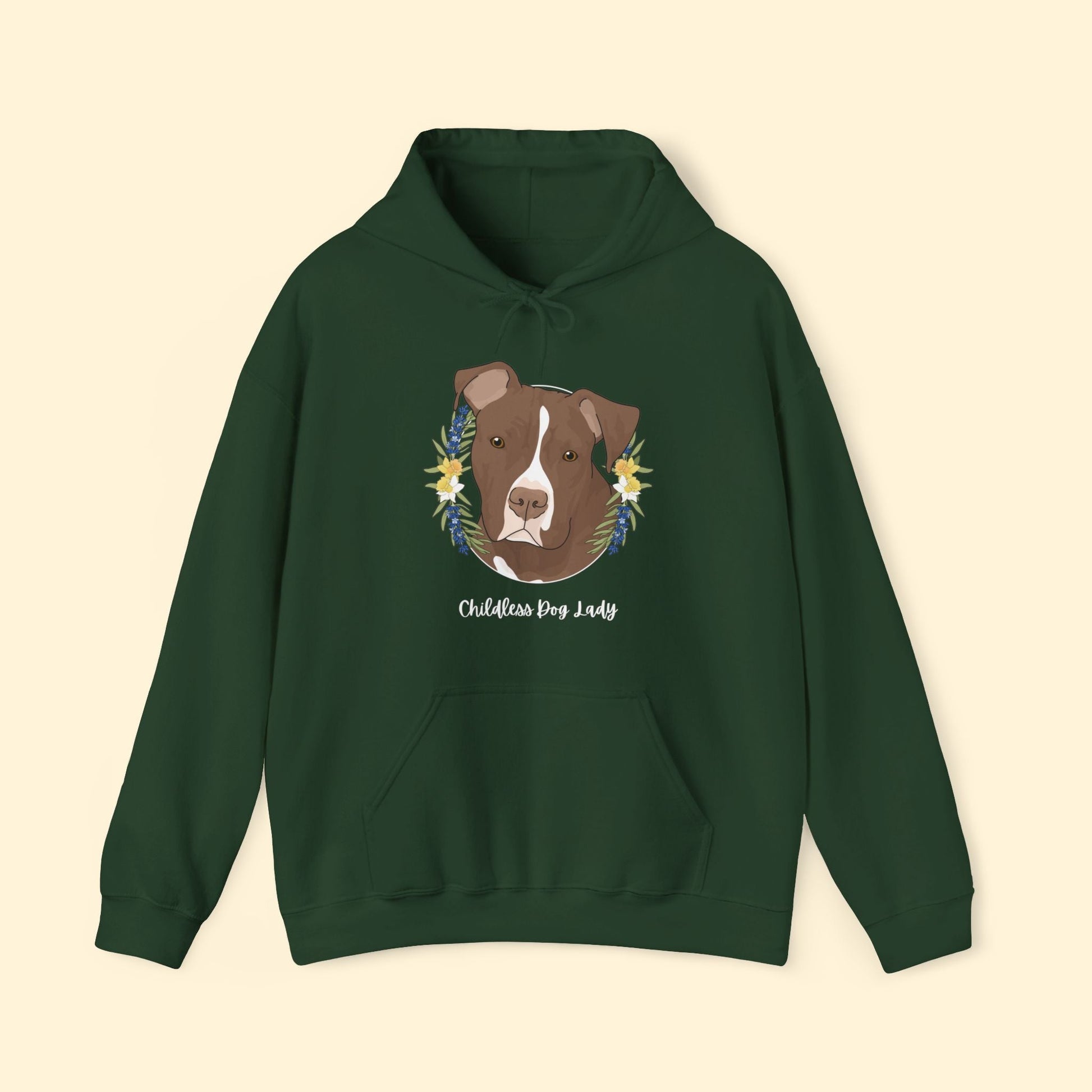 Childless Dog Lady | Hooded Sweatshirt - Detezi Designs - 29901495355539560343