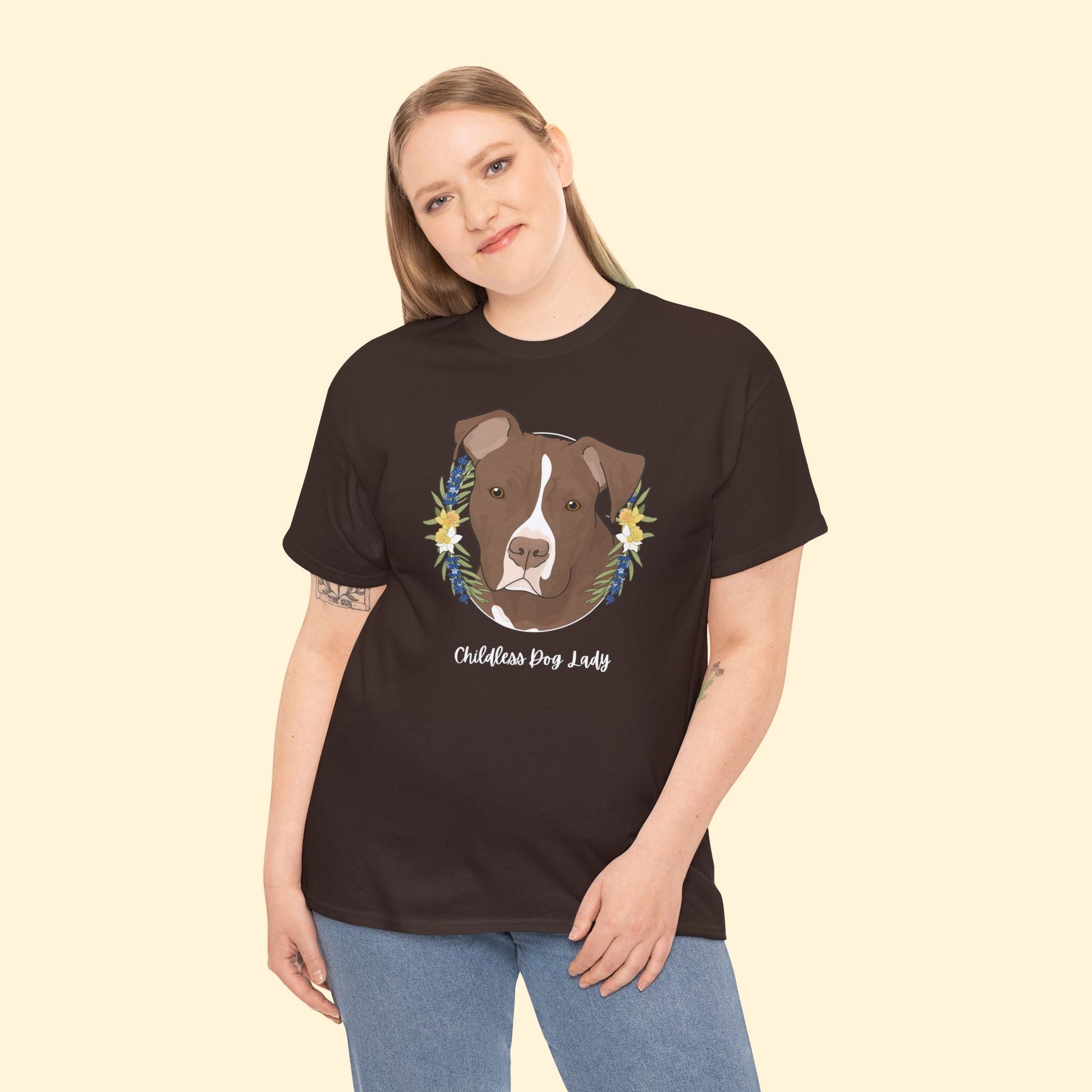 Childless Dog Lady | T - shirt - Detezi Designs - 92163816176732598064