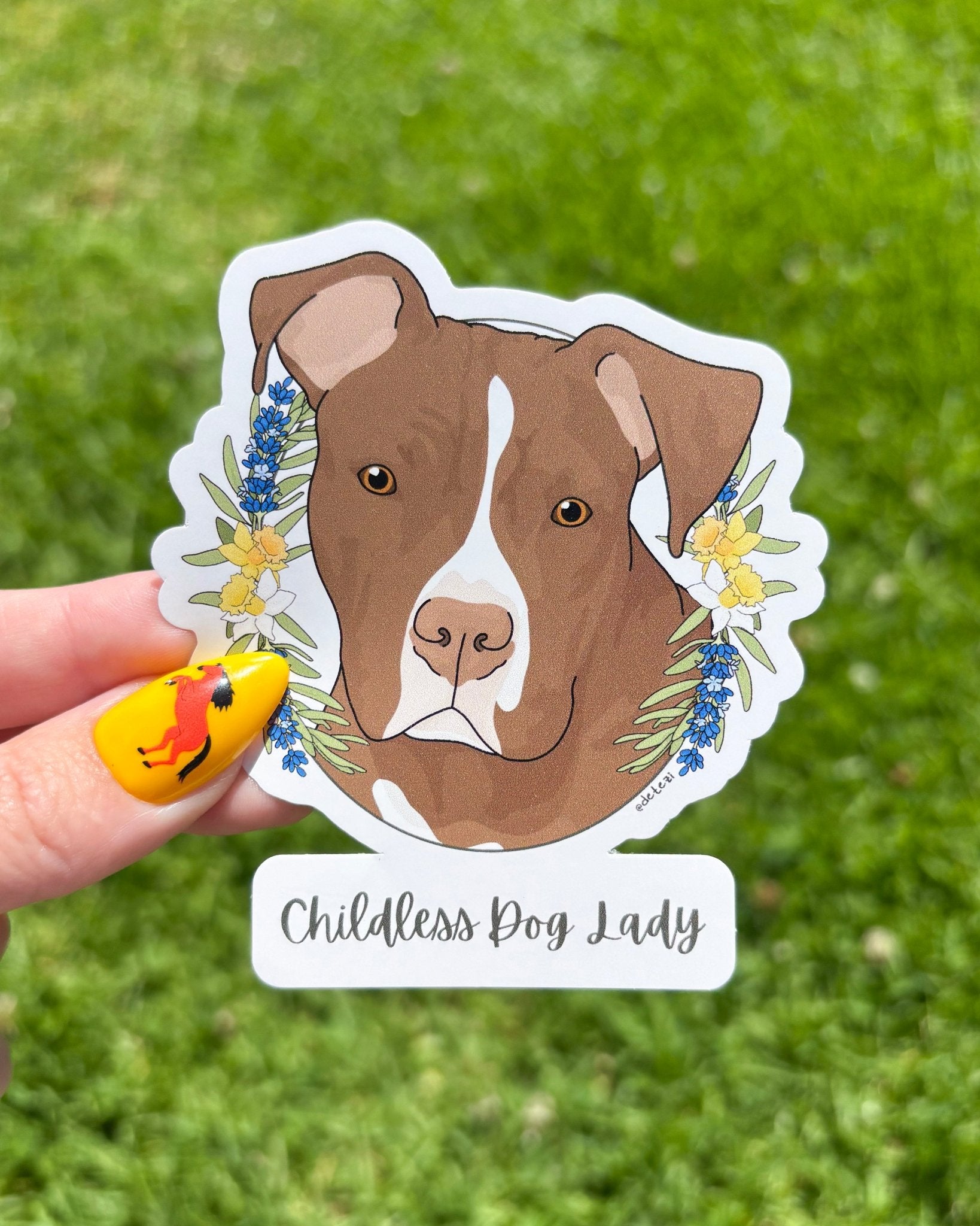 Childless Dog Lady | Vinyl Sticker - Detezi Designs-